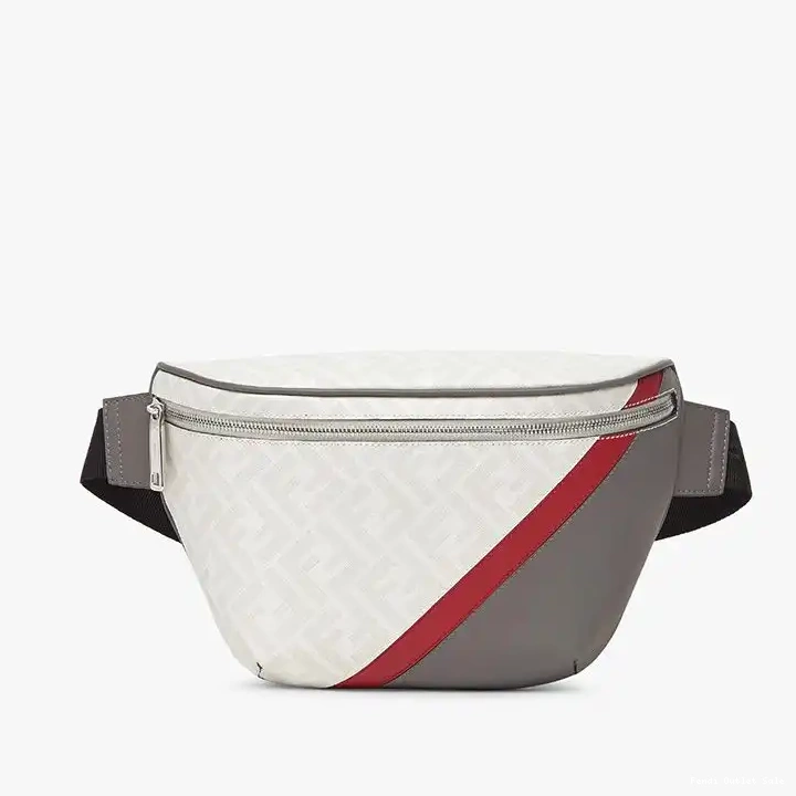 Cheap Belt FF Fendi Motif Bag In Fabric Red White 0605